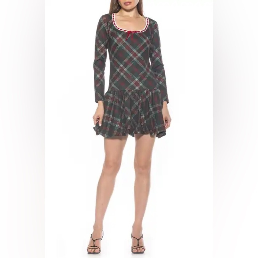Alexia Admor Rach Plaid Scoopneck Dress - size XL - NWT
